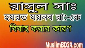 রাসূল সা: হযরত যয়নব কে বিবাহ করার কারণ