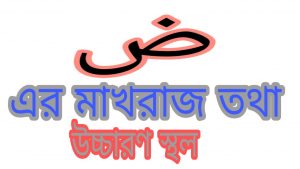 দোয়াদ এর মাখরাজ তথা উচ্চারণ স্থল