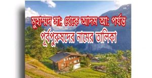 মুহাম্মদ সা: থেকে আদম আ: পর্যন্ত পূর্বপুরুষদের নামের তালিকা